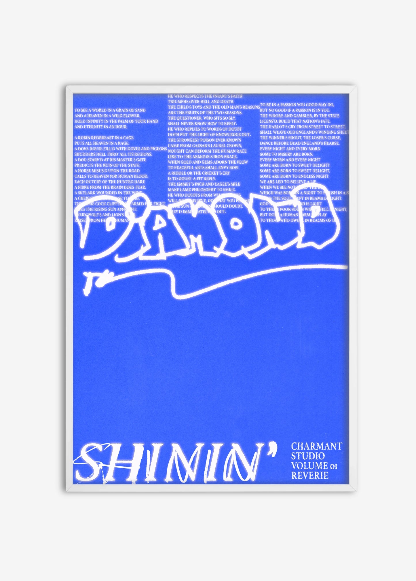 Poster Diamond cadre blanc
