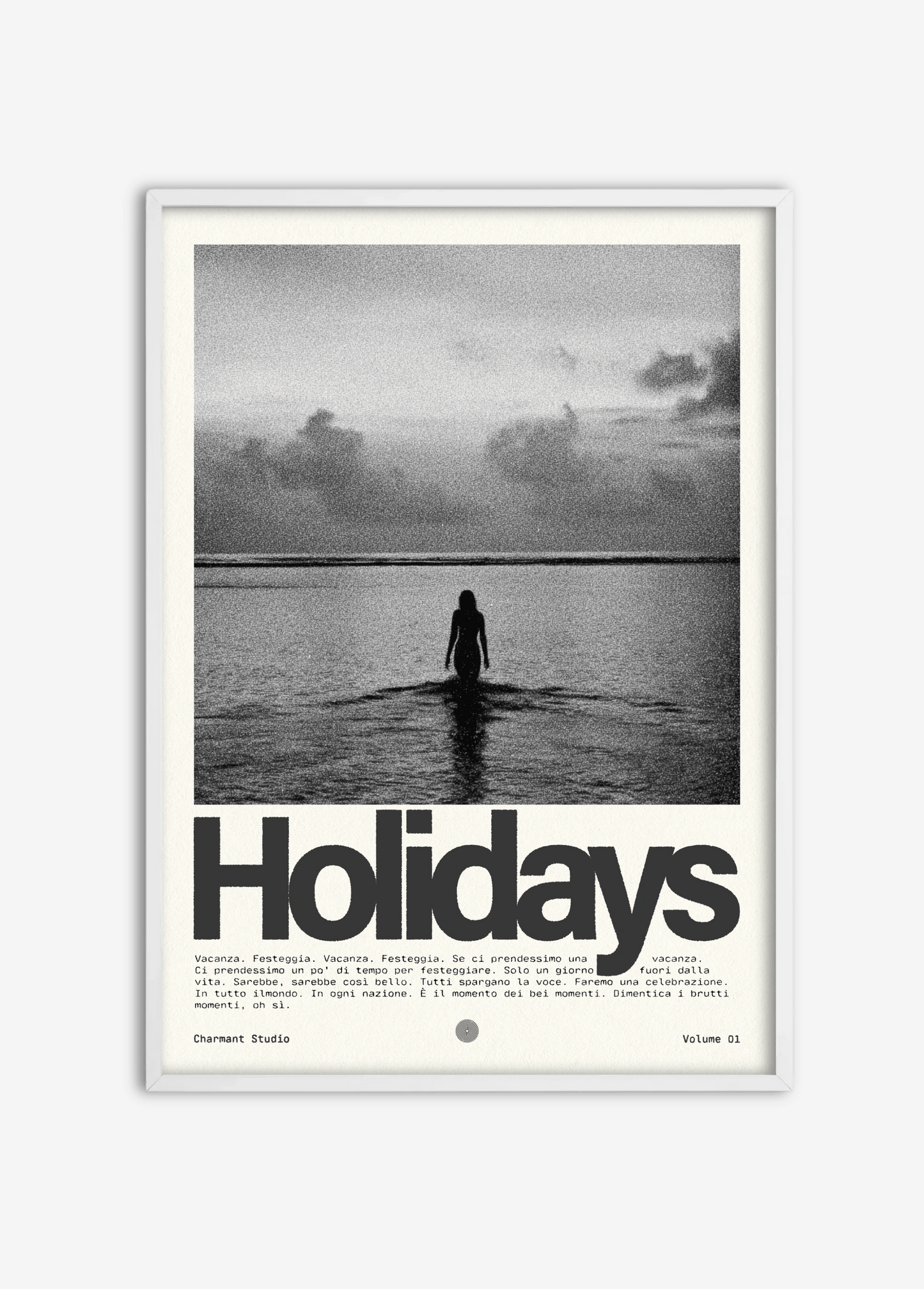 Poster Holidays cadre blanc