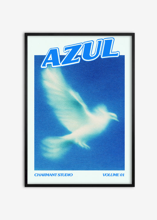 Poster Azul cadre noir