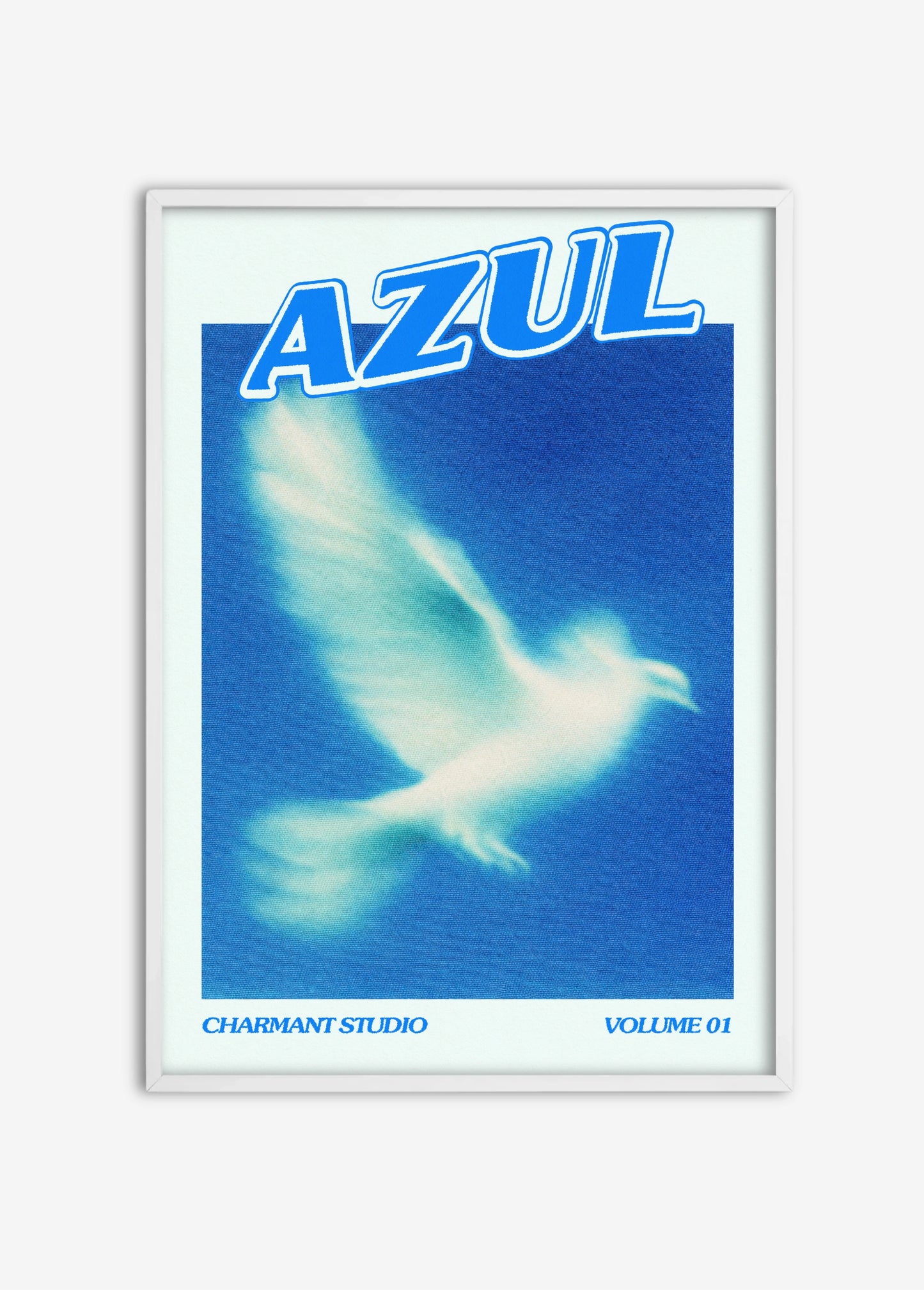 Poster Azul cadre blanc
