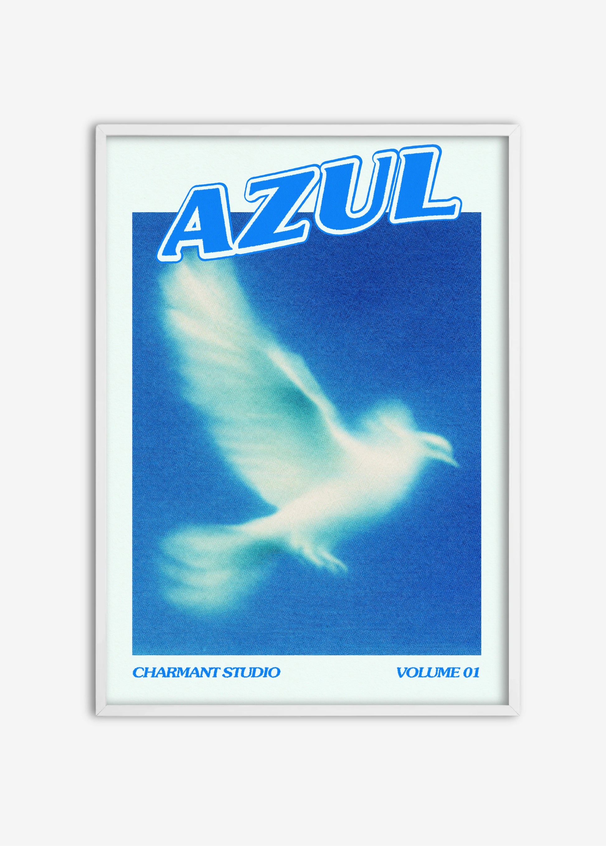 Poster Azul cadre blanc