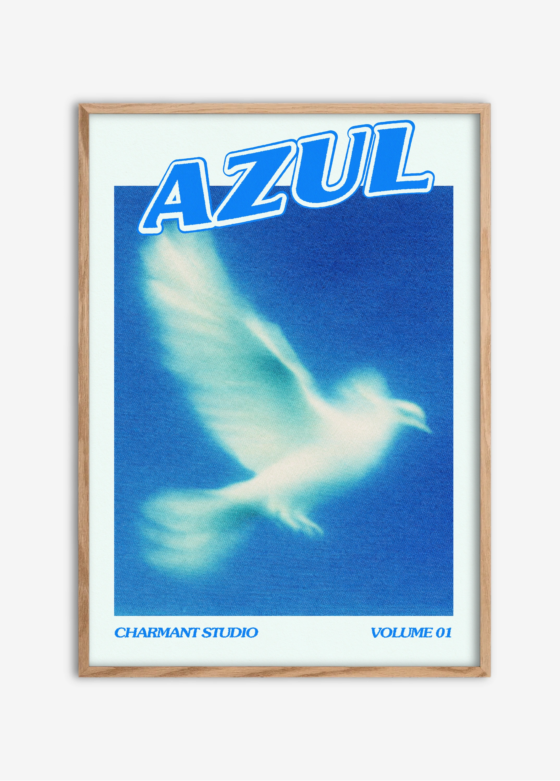 Poster Azul cadre bois
