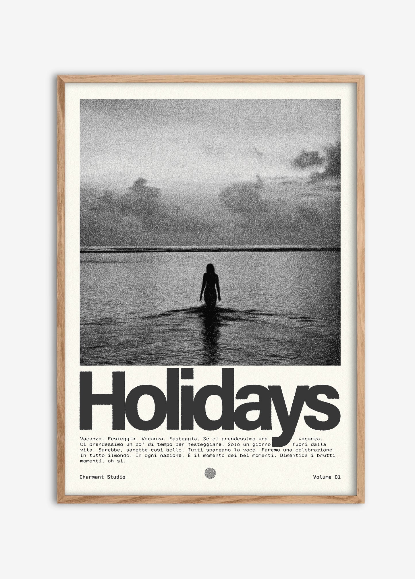 Poster Holidays cadre bois