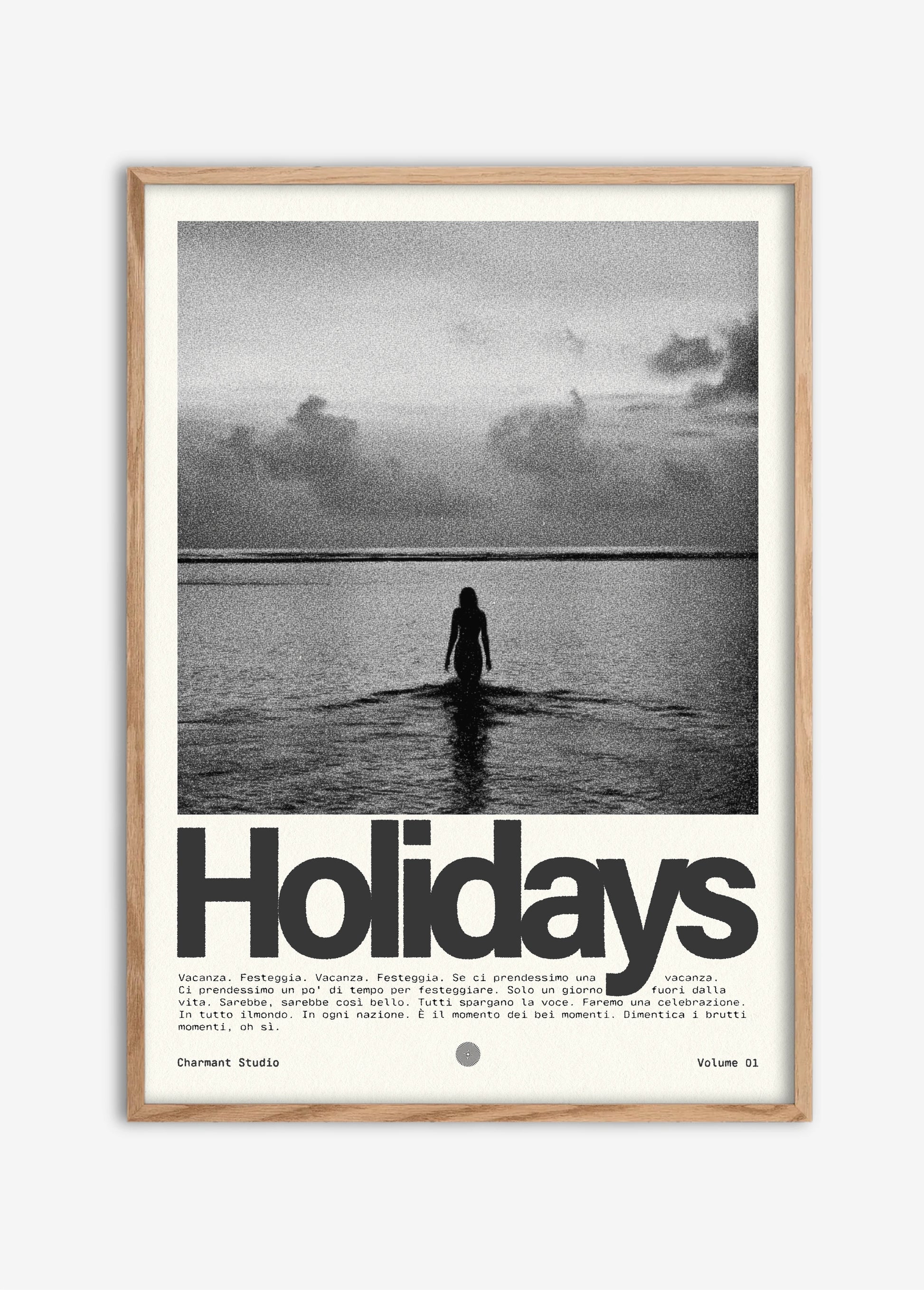 Poster Holidays cadre bois