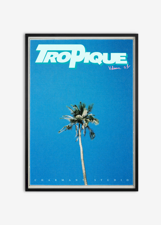 Poster Tropique cadre noir